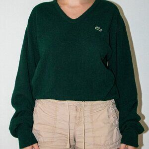 Lacoste Dark Green V-Neck Sweater